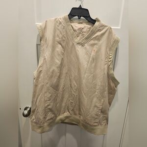 Acuity Men’s XL Khaki Beige V-Neck Windbreaker Vest Golf Pullover Lightweight L